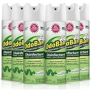 6-Pack 14.6-Oz OdoBan Multi-Purpose Disinfectant & Fabric Freshener Spray (Eucalyptus or Lavender) $21.82 ($3.64 Ea) + Free Shipping