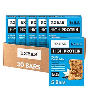 [SnS, AC] $15.73 | 6-Pack 5-Count RXBAR High Protein Bars (Vanilla Peanut Butter) at Amazon