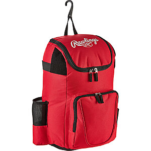 Rawlings Kids' R250 Player's Backpack for Softball Baseball or T-Ball (Red or Blue) $5.99 + Free Shipping on $25+