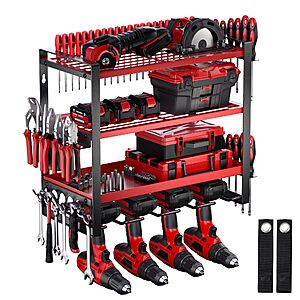4-Layer Nacial Alloy Steel Wall Mount Power Tool Organizer $19.99 + Free Shipping w/ Prime or on $35+