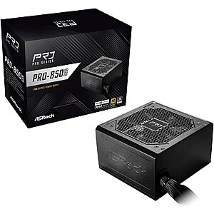 850W ASRock PRO-850G 80 Plus Gold ATX 3.1 & PCIe 5.1 Non-Modular Power Supply (Black) $59.99 + Free Shipping
