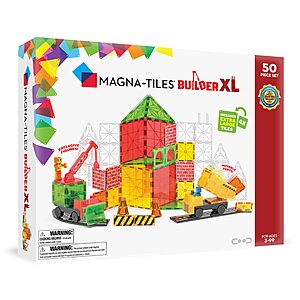 50-Piece MAGNA-TILES Builder XL Magnetic Construction $55.99 + Free Shipping