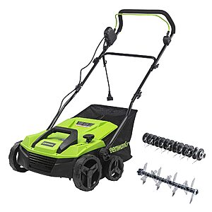 Greenworks 13 Amp 14-Inch Corded Dethatcher / Scarifier, 2-in-1 Electric Lawn Rake with 3-Position Depth Adjustment & Push-Button Start $151.99