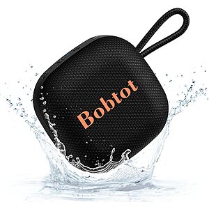 Bobtot IPX7 Portable Bluetooth 5.3 Speaker w/ TWS Pairing (Black or Red) $9.99 + Free Shipping w/ Prime or on $35+