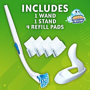 $5.98 S&S AMZ Scrubbing Bubbles Fresh Brush Toilet Bowl Cleaner Kit with Flushable Pads