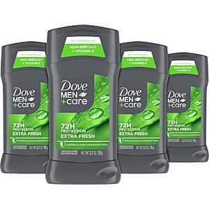 [S&S, AC] $12.71: Dove Men+Care Antiperspirant Deodorant Stick Extra Fresh (4 Count, 2.7 oz)
