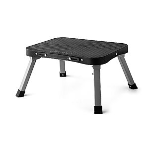 STOODER 11" Folding Step Stool, Non-Slip 16x12 Large Platform, No Assembly $14.49