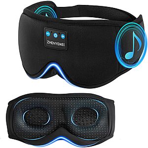 ZHENYEMEI Bluetooth 5.4 Sleep Mask w/ 3D Eye Cups & Wireless Headphones (Various) $11.50 + Free Shipping w/ Prime or on $35+