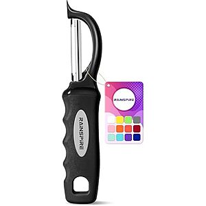 Rainspire Swivel Vegetable Peeler w/ Non-Slip Rubber Handle (Black) $0.98 + Free Shipping w/ Prime or on $35+