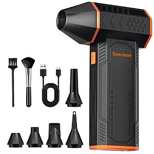Electric Air Duster Super Power 130000RPM, 3-Gear Adjustable Mini Duster Blower with Fast Charging $15.99