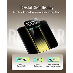 RunStar Digital Bathroom Scale w/ LED Display & 400-Lb Capacity (Black/Gold) $19.99 + Free Shipping w/ Prime or on $35+