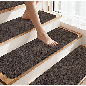 4-pack 28" x 9" COSY HOMEER Washable Stair Treads Carpet with Non-Slip Backing (Brown) $10.79 + Free Shipping w/ Prime or Orders $35+
