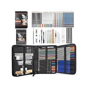 80-Piece H & B Drawing Sketching Kit $11.99 + Free Shipping w/ Prime or $6 Fee per order