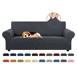 Amazon – KEKUOU 3-Cushion Stretch Couch Cover, Charcoal - $26.39 w/ Code