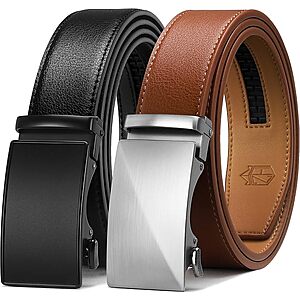 2-Pack Zitahli Men's Leather Ratchet Belt (Various) $12.49 ($6.24 each) + Free Shipping w/ Prime or on $35+