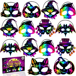 Amazon – JMUQ Halloween Scratch Masks Craft Kit for Kids - $4.99 w/ Code