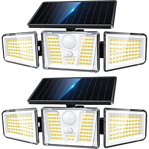 [Prime] 2-Pk KOOPER 3-Head Solar Motion Sensor Flood Lights (Black or White) $14.99 + Free Shipping