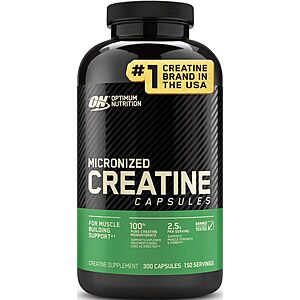 Optimum Nutrition Micronized Creatine Monohydrate Capsules, 300 Ct $36.33