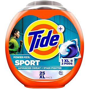 [SnS, AC] $25.63 | 4 × 25-Count Tide Power Pods Laundry Detergent Pacs with Febreze Sport ($6.41 each) at Amazon