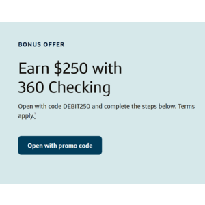 Easy $250: Open a Capital One 360 Checking account & make 20 debit purchases over $10 within 75 days