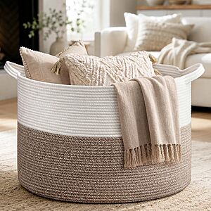 21.7"x13.8" Goodpick 83L Cotton Woven Rope Storage Basket $13.49 + Free Shipping w/ Prime or on $35+