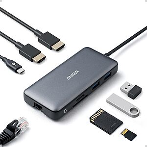 Anker Laptop Docking Station Dual Monitor, 8-in-1 USB C Hub with 4K HDMI $39.99
