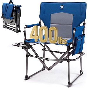 EVER ADVANCED Camping Directors' Chair with Side Table (Blue) $62.99 + Free Shipping