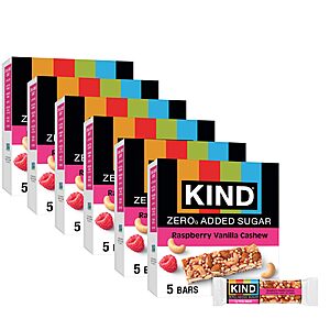 30-Ct 1.2-Oz KIND ZEROg Added Sugar Bars (Raspberry Vanilla Cashew) $20.91 w/ S&S + Free Shipping w/ Prime or on $35+