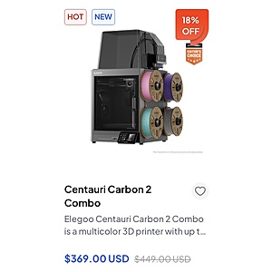 Elegoo Day Sale: Centauri Carbon 2 AMS 3D Printer $369