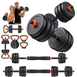 50-Lb FED Fitness 5-in-1 Adjustable Dumbbell Set w/ Connector Bar $56.79 + Free Shipping w/ Walmart+ or on $35+