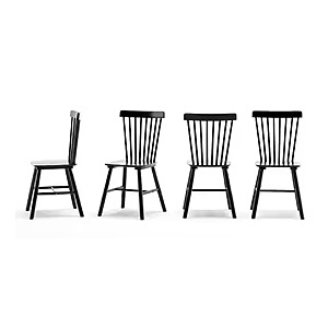 Set of 4 Windsor Classic Solid Wood Spindle Back Dining Chairs (Black) $120.24 ($30.06 Ea) + Free Shipping
