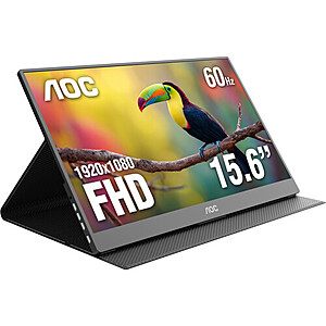 AOC 16E10 15.6" 1080p IPS Portable Monitor $59.99