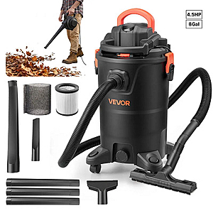 VEVOR 8-Gallon 3-in-1 Wet/Dry Shop Vac, 4.5 Peak HP $62.39 Shipped