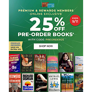 Barnes and Noble Pre-Order Code 25% off