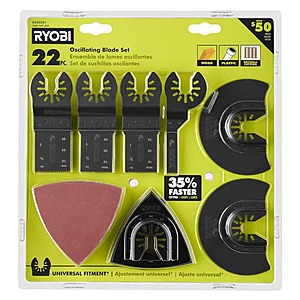 RYOBI 22-Piece Oscillating Blade Set $9.97 + Free Shipping