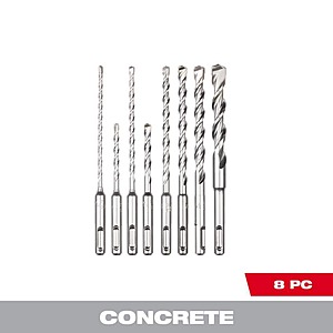 Milwaukee 8 pc. 2-Cutter M/2 SDS-Plus Rotary Hammer Drill Bit Set $22 + Free Shipping