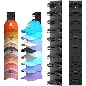 [AC] $4.99* | 2-Pk Houoisheck Hat Organizers for Baseball Caps (Black) at Amazon