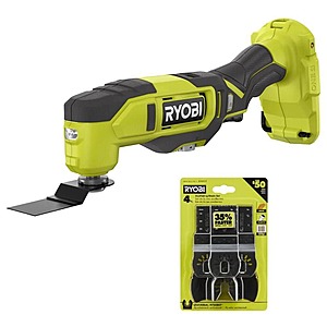 Ryobi ONE+ 18V Cordless Oscillating Multi-Tool (Tool Only) with 4-Piece Wood Oscillating Multi-Tool Blade Set $59