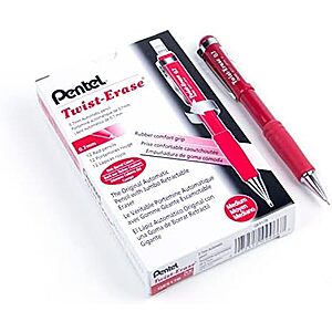 [SnS] $14.34 | 12-Count Pentel Twist-Erase III Mechanical Pencil (0.7mm), Red Barrel at Amazon