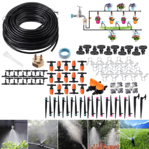 139-Pack 164' Drip Irrigation Kit w/ Adjustable Nozzles & Tubing Hose $15.99 + Free Shipping w/ Walmart+ or on $35+
