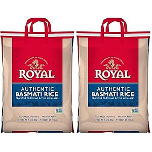 $28.47* | 2-Pk 15-Lb Authentic Royal Basmati White Rice at Amazon