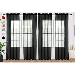 4-Panel 52"W x 45"L SpaceDresser Rod Pocket Sheer Curtains (Black) $8.08 ($2.02 per panel)+ Free Shipping w/ Prime or on $35+