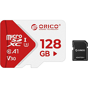 40% OFF ORICO 128GB SDXC TF Card - UHS-I U3 Class 10 V30 A1 Memory Card with SD Adapter for 4K Video Recording, Drones, Action Cameras & Mobile Devices $26.99
