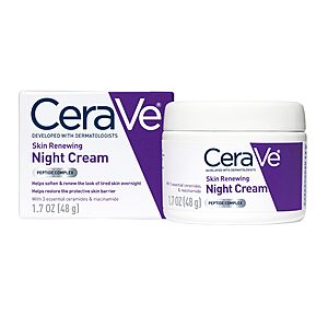 2/$19.34 S&S Promo CeraVe Night Cream, Facial Moisturizer with Peptides & Niacinamide, 1.7oz