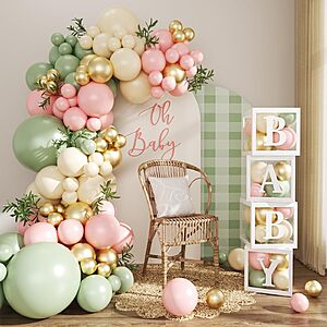 Amazon – CROSSFINGERS 133-Pc Pink & Green Baby Shower Balloon Kit - $4.99–$10.99 w/ Code