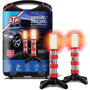 2-Pack XTREME STP LED Road Flares w/ Foldable Magnetic Base Stand & 3 Alert Modes (Visible Up to 1 Mile) $12.30 + Free Shipping w/ Prime or on $35+