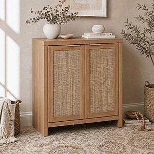 Walmart+: ARKANTOS Sideboard Buffet Cabinet with Large Storage Boho Rattan Coffee Bar Cabinets $94 + Free Shipping