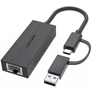 WAVLINK USB C + USB A to 2.5G Ethernet Adapter $12 @ Amazon