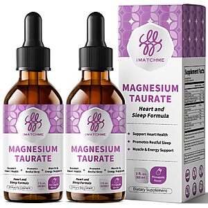 Amazon – iMATCHME 2-Pack Magnesium Taurate Liquid Drops - $9.89 w/ Code