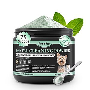 Amazon – POPPAW Dog Dental Powder w/ 6B CFU Probiotics - $9.10 w/ Code + Coupon